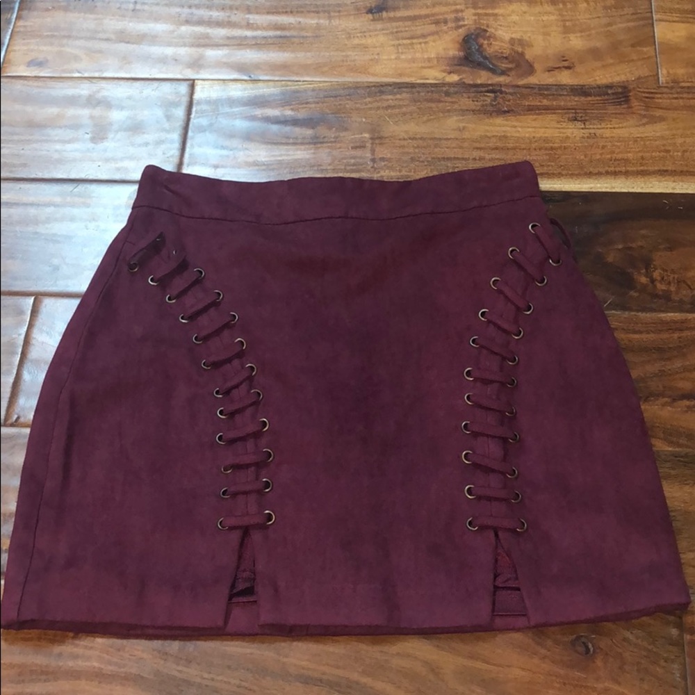 Suede skirt